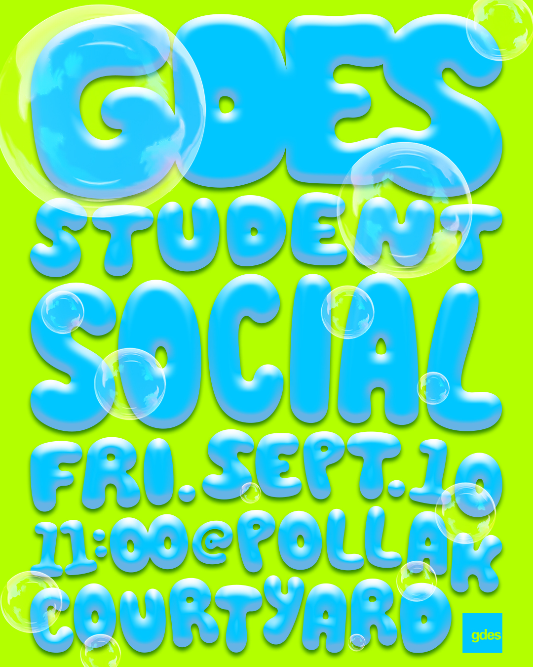 poster for VCU GDES student social