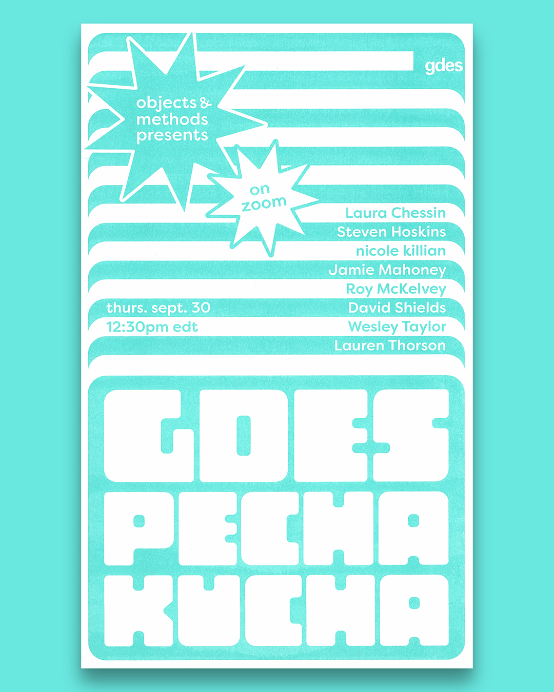 poster for VCU GDES faculty Pecha Kucha